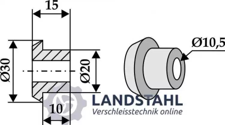 Buchse für Strohhäcksler-Messer